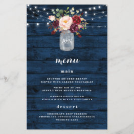 Cartas de menú del Boda Rubor de la Marina Rusa Az