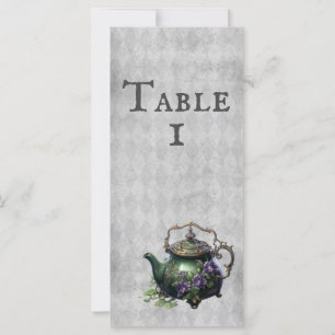 Cartas de mesa de brew con té encantado de brujas