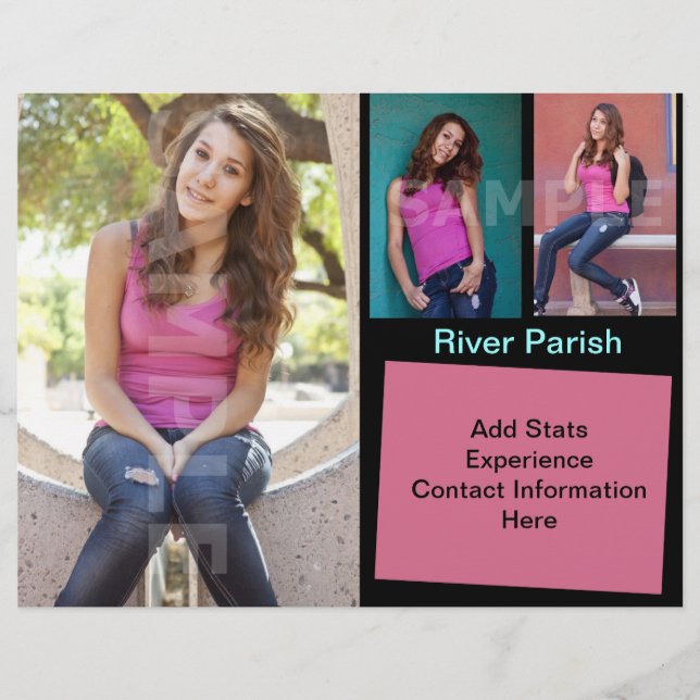 Cartas de modelo compuesto de la cabeza del actor (Frente)