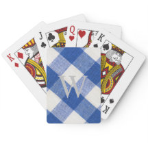 Cartas de Monograma en Royal Blue Gingham