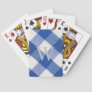 Cartas de Monograma en Royal Blue Gingham