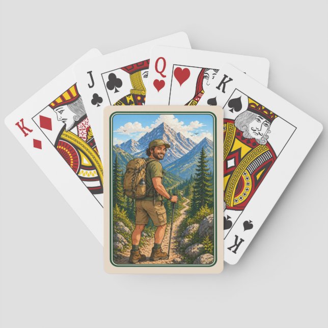 Cartas de Naipe de Senderista Masculino sin texto (Reverso)