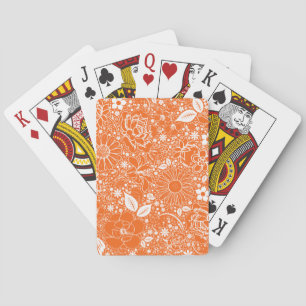Cartas de Naranja de Bellas Botánicas para Jugar e