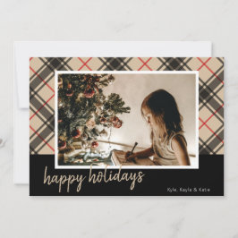 Cartas de Navidades multifoto de Plaid Happy Holid