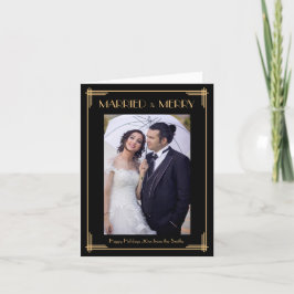 Cartas De Nota De Navidad De Art Deco Casado Y Fel