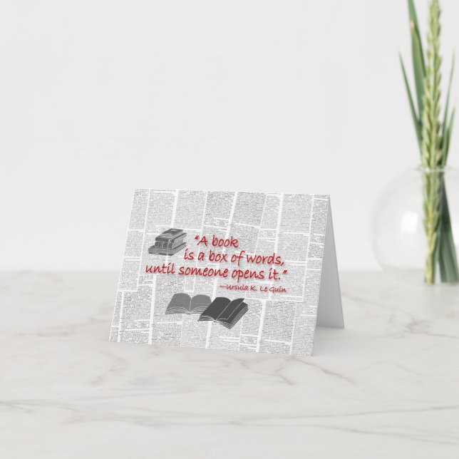 cartas de nota en blanco con tema de libro (Anverso)