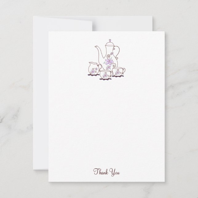 Cartas de notas de agradecimiento de Tea Set, 4.25 (Anverso)