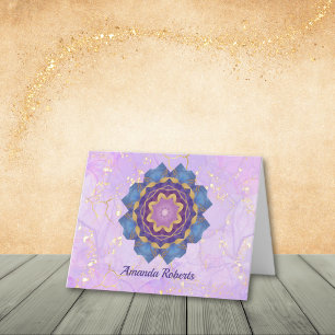 Cartas de notas de Lavanda, Oro y Azul