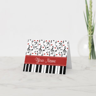 Cartas de notas de piano para notas de música pers