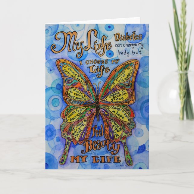 Cartas de notas de poesía sobre diabetes mariposa  (Anverso)