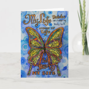 Cartas de notas de poesía sobre diabetes mariposa