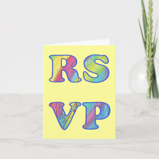 Cartas de notas de RSVP de resumen colorido