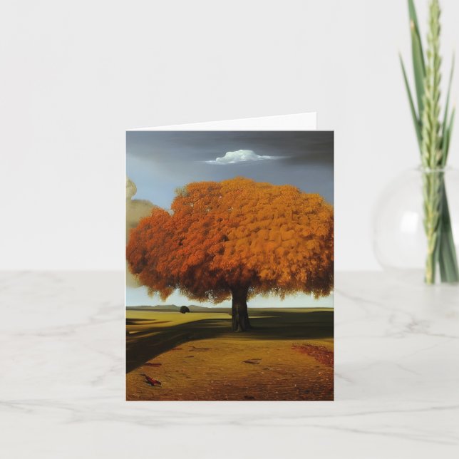 Cartas de notas del Bella Artes de roble de otoño (Anverso)