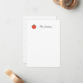 Cartas de notas del profesor Stationery Cute Apple