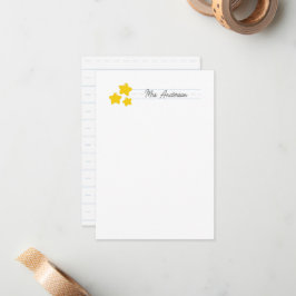 Cartas de notas del profesor Stationery Cute Gold
