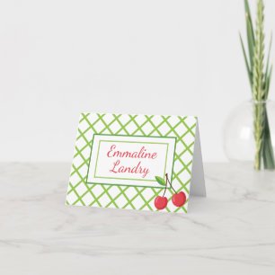 Cartas de notas dobladas personalizadas de cerezas