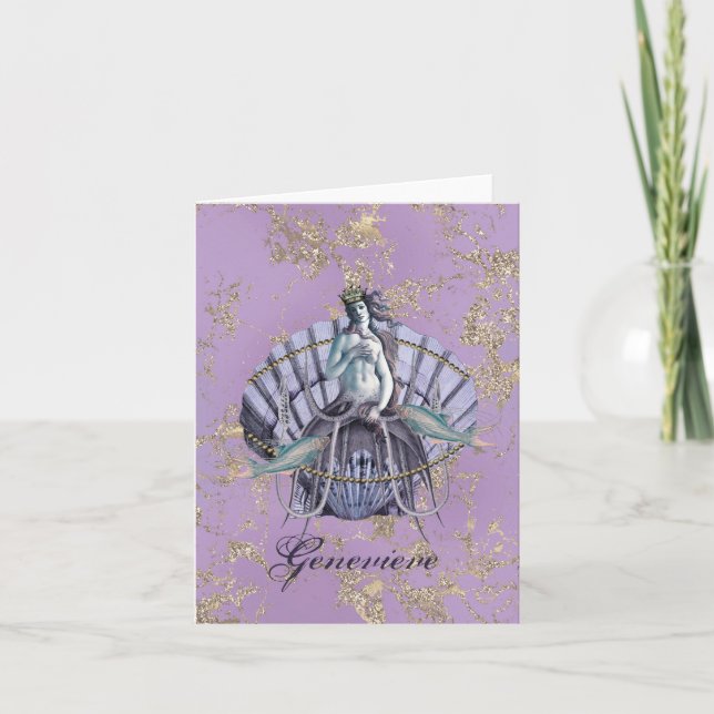 Cartas de notas moradas y doradas del Collage de b (Anverso)