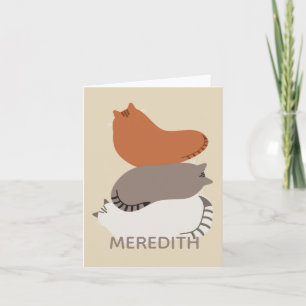 Cartas de notas personalizadas de Cosy Kitties Nap