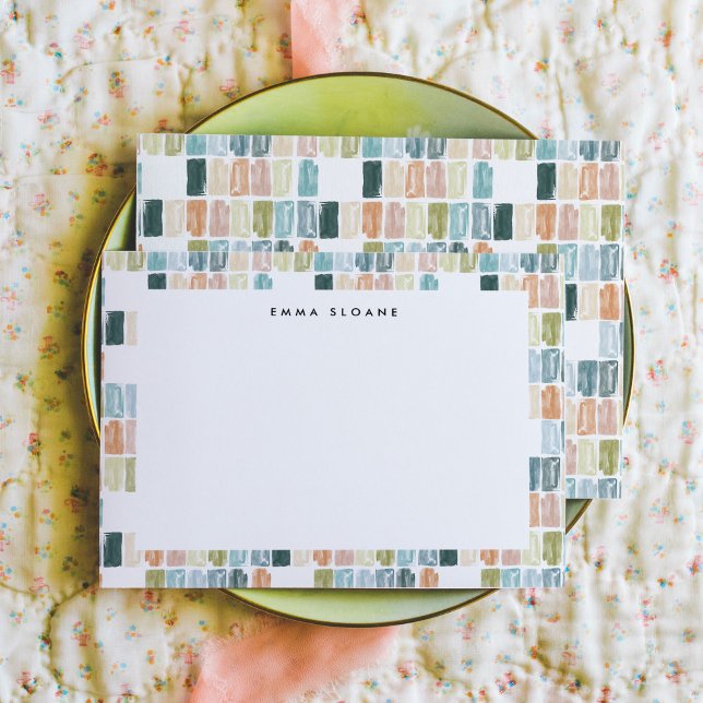 Cartas de notas personalizadas de joyas pintadas (Watercolor painted jewels personalized note card set.)