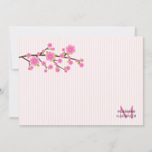 Cartas de notas personalizadas de la flor de cerez
