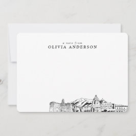 Cartas de notas personalizadas del skyline Sketch 