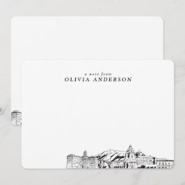 Cartas de notas personalizadas del skyline Sketch