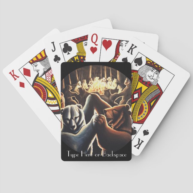 Cartas de oso bailando tarjetas de juego de oso pe (Reverso)