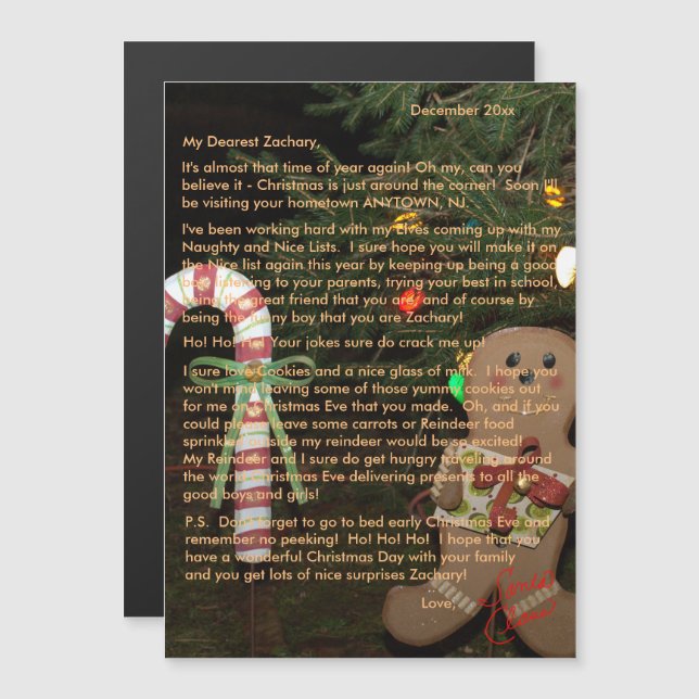 Cartas de Papá Noel Gingerbread 5x7 (Anverso/Reverso)