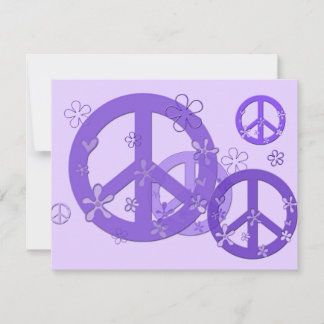Cartas de paz púrpura en tarjetas y Pegatinas