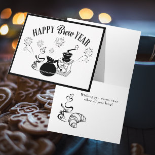 Cartas de pequeñas notas para el café de Año Nuevo