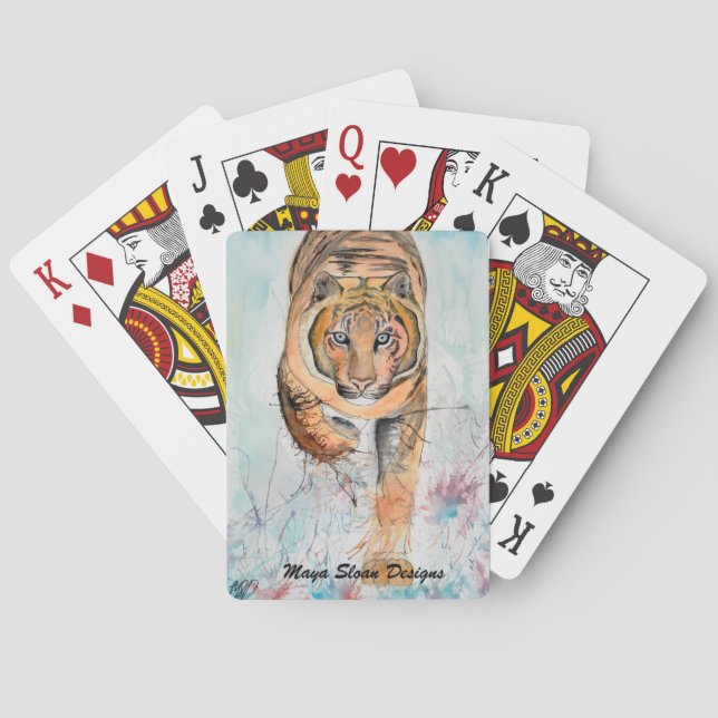 Cartas de Personalizado con arte original del tigr (Reverso)