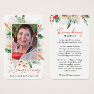 Cartas de plegarias funerarias de la foto floral b