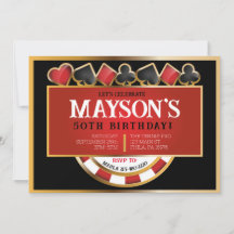 Cartas de POKER CASINO Invitación a fiesta de cump