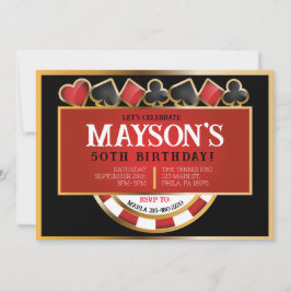 Cartas de POKER CASINO Invitación a fiesta de cump