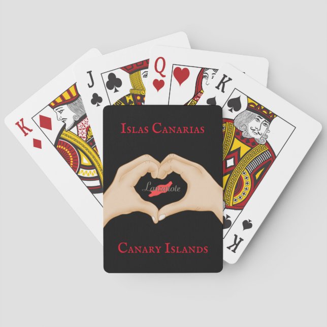 Cartas de póquer clásicas I love Lanzarote (Reverso)