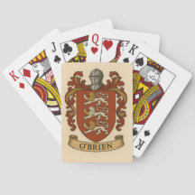 Cartas de póquer con el escudo de la familia O'Bri