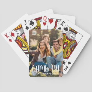 Cartas de póquer con fotos familiares Game On