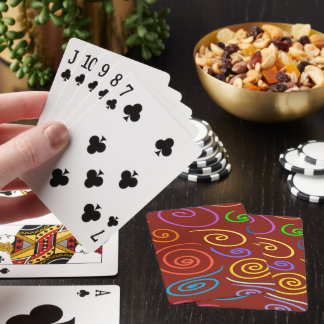Cartas de póquer con patrón de remolinos de arcoír