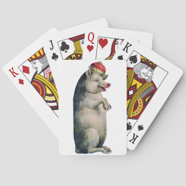 Cartas de póquer de cerdo con corona (Reverso)
