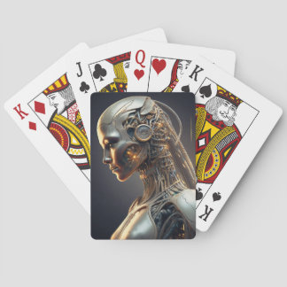 Cartas de póquer de diseño de IA futurista