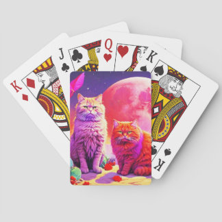 Cartas de póquer de gato artístico