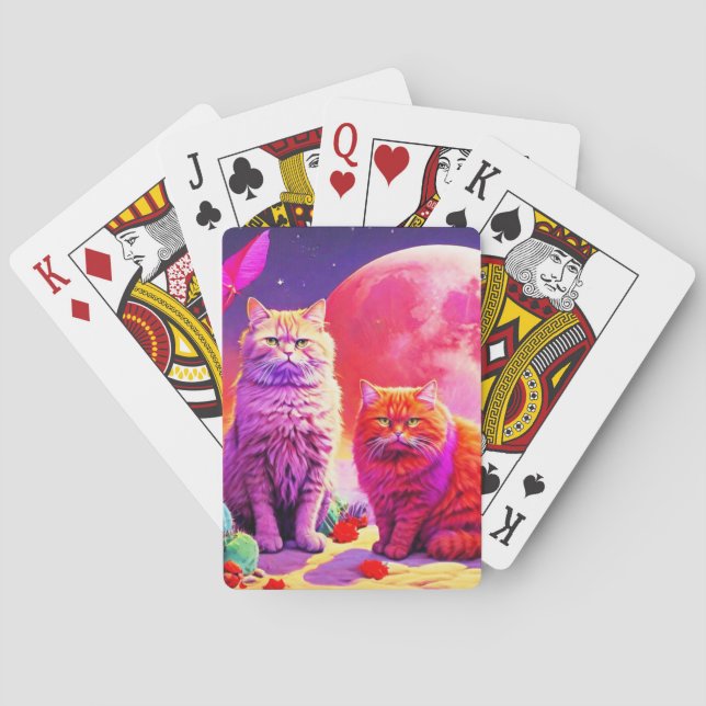 Cartas de póquer de gato artístico (Reverso)