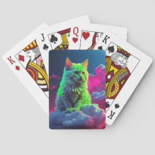 Cartas de póquer de gato artístico