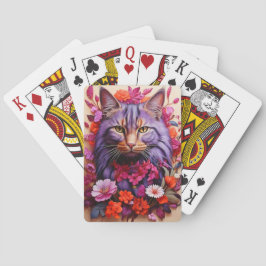 Cartas de póquer de gato artístico