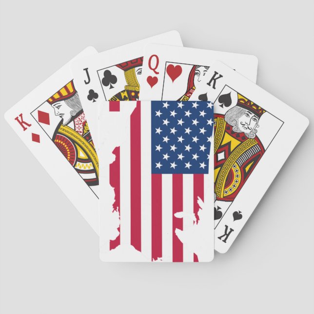 Cartas de Póquer de la Bandera Americana (Reverso)