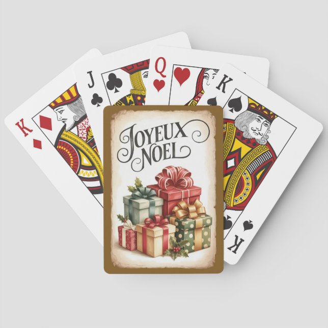 Cartas de póquer de Navidad Joyeux Noël (Reverso)