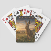 Cartas de póquer de pradera de liebre europea ANIM