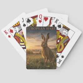 Cartas de póquer de pradera de liebre europea ANIM