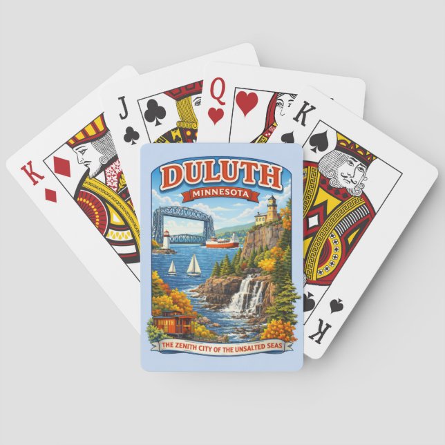 Cartas de póquer de recuerdo de Duluth, Minnesota (Reverso)