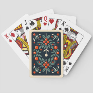 Cartas de póquer del patrón Mistlletoe Holly berri
